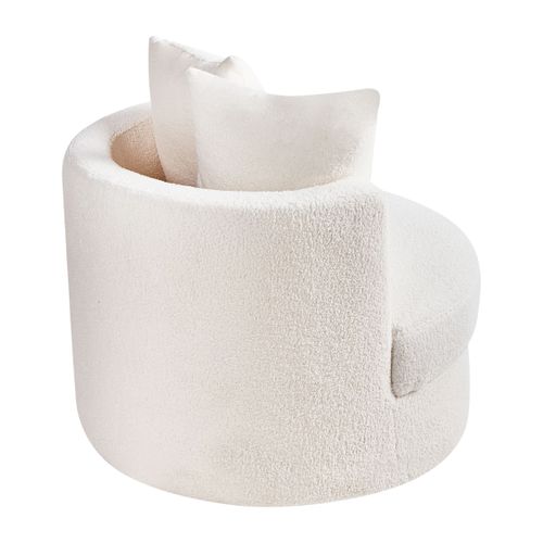Fauteuil Pivotant Dalby Bouclé Blanc