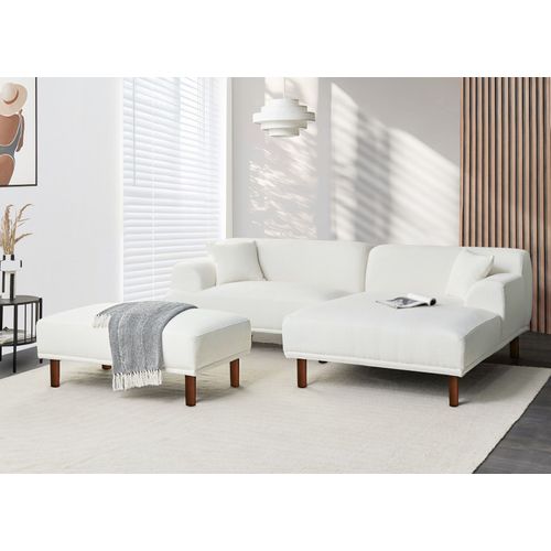 Ottoman Holt Bouclé Blanc