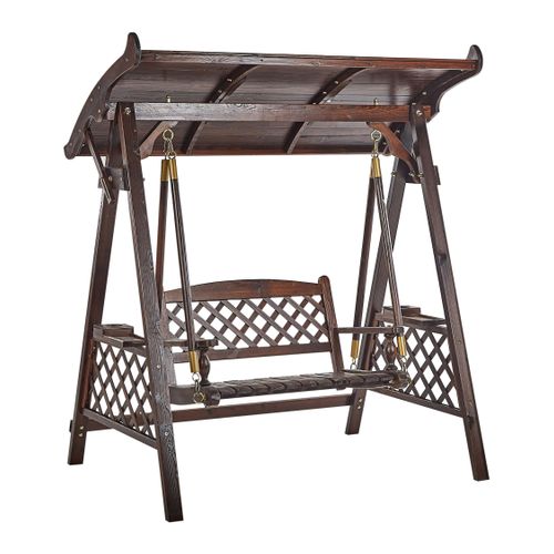 Balancelle De Jardin Senarica Bois D’épicéa Marron Foncé