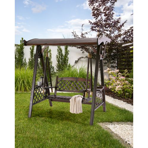 Balancelle De Jardin Senarica Bois D’épicéa Marron Foncé