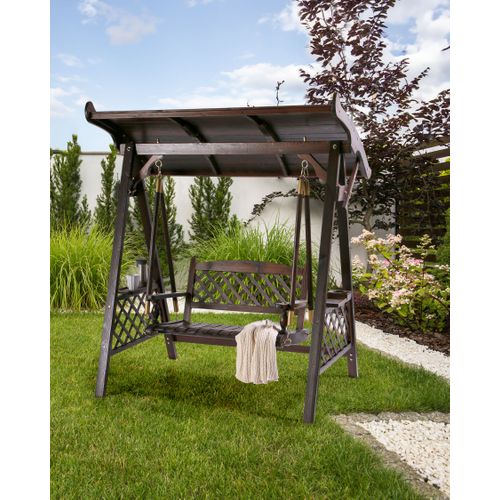 Balancelle De Jardin Senarica Bois D’épicéa Marron Foncé