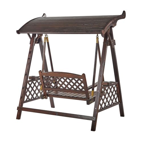 Balancelle De Jardin Senarica Bois D’épicéa Marron Foncé