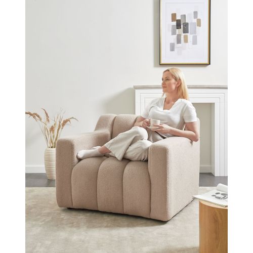 Fauteuil Agerup Bouclé Beige