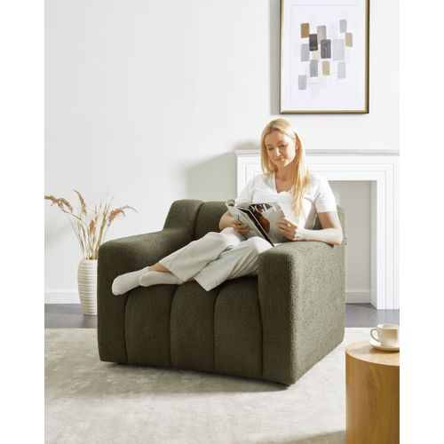 Fauteuil Agerup Bouclé Vert Foncé