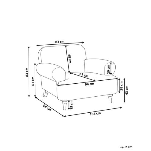 Fauteuil Kiberg Tissu Taupe