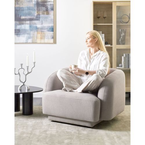 Fauteuil Skjanes Tissu Gris Clair
