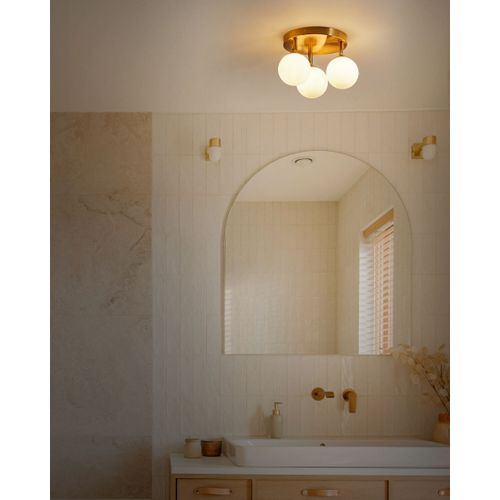 Plafonnier Mavilla Verre Laiton