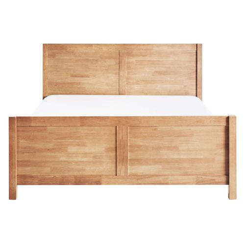 Lit Avec Sommier Bois Champagnat 140 X 200 Cm Marron Clair