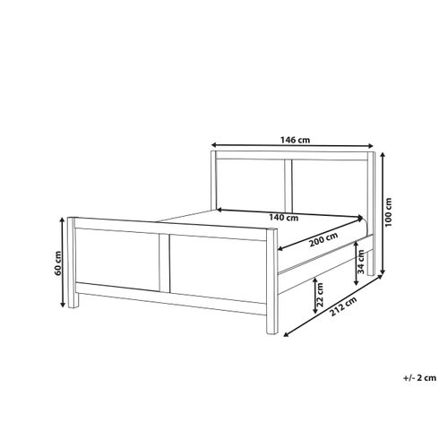 Lit Avec Sommier Bois Champagnat 140 X 200 Cm Marron Clair