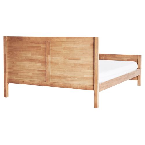 Lit Avec Sommier Bois Champagnat 160 X 200 Cm Marron Clair