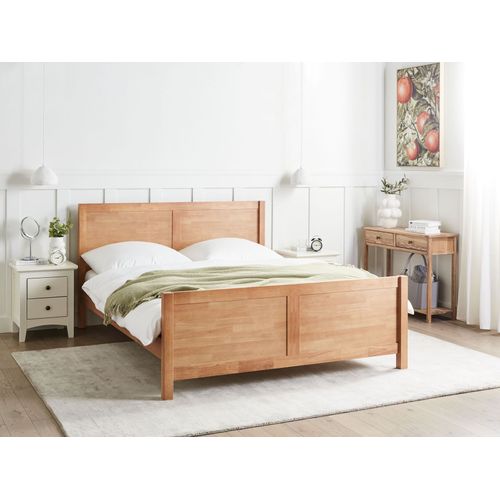 Lit Avec Sommier Bois Champagnat 160 X 200 Cm Marron Clair