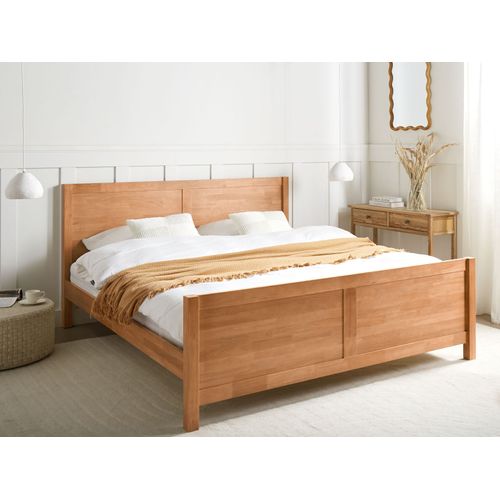 Lit Avec Sommier Bois Champagnat 180 X 200 Cm Marron Clair