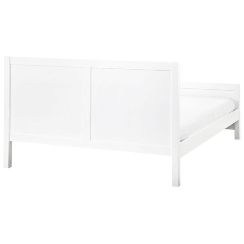 Lit Avec Sommier Bois Champagnat 160 X 200 Cm Blanc