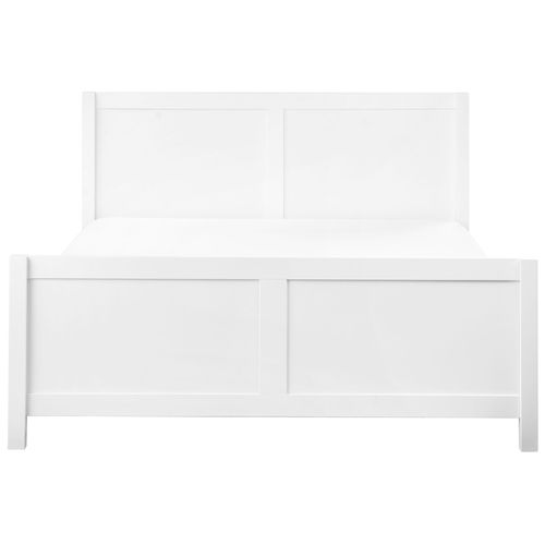 Lit Avec Sommier Bois Champagnat 160 X 200 Cm Blanc