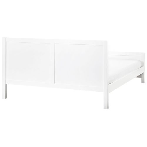 Lit Avec Sommier Bois Champagnat 180 X 200 Cm Blanc