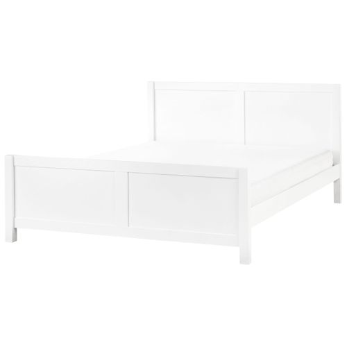 Lit Avec Sommier Bois Champagnat 180 X 200 Cm Blanc