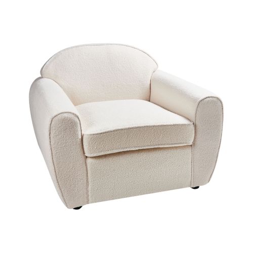 Fauteuil Ellede Bouclé Beige Clair