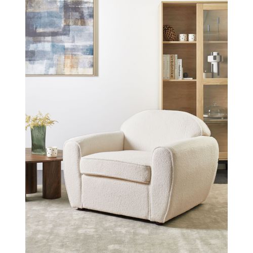 Fauteuil Ellede Bouclé Beige Clair