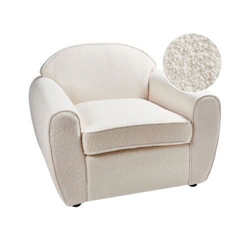 Fauteuil Ellede Bouclé Beige Clair