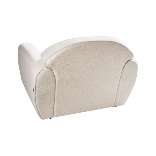 Fauteuil Ellede Bouclé Beige Clair