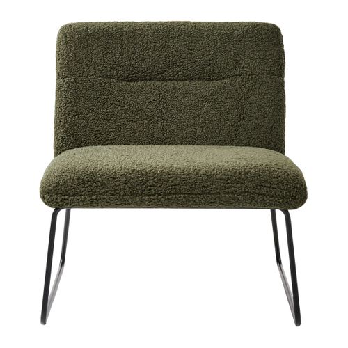 Fauteuil Cotulla Bouclé Vert Foncé