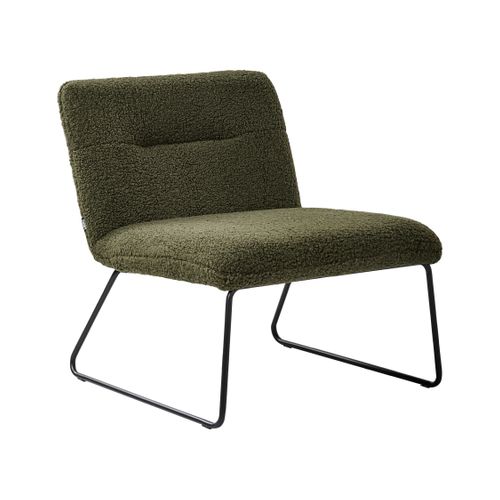 Fauteuil Cotulla Bouclé Vert Foncé