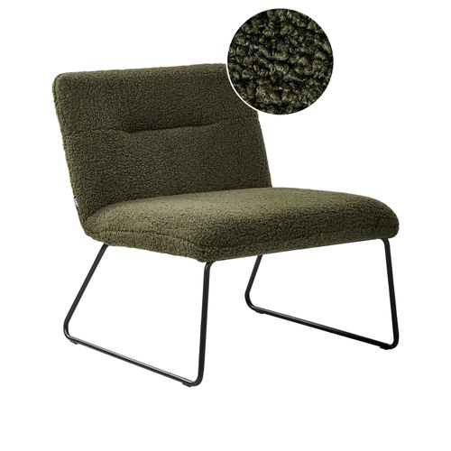 Fauteuil Cotulla Bouclé Vert Foncé