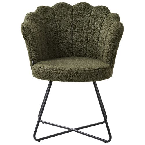 Fauteuil Lovelock Bouclé Vert Foncé
