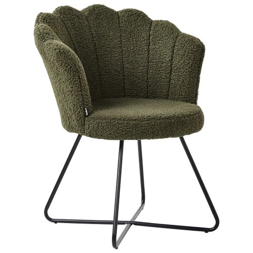 Fauteuil Lovelock Bouclé Vert Foncé