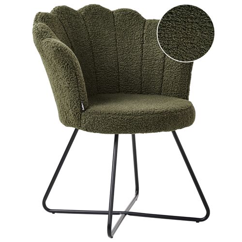 Fauteuil Lovelock Bouclé Vert Foncé