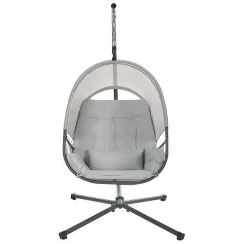 Fauteuil Suspendu Avec Support Alviano Tissu Gris Clair