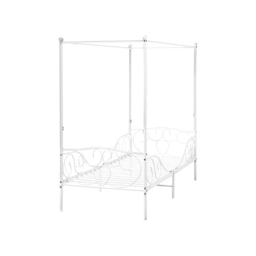 Lit à Baldaquin Métal Sormery 90 X 200 Cm Blanc
