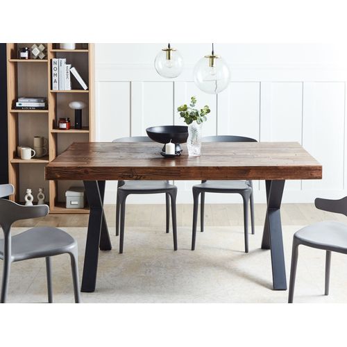 Table De Repas Clifton Marron Foncé 160 Cm 90 Cm Bois De Pin