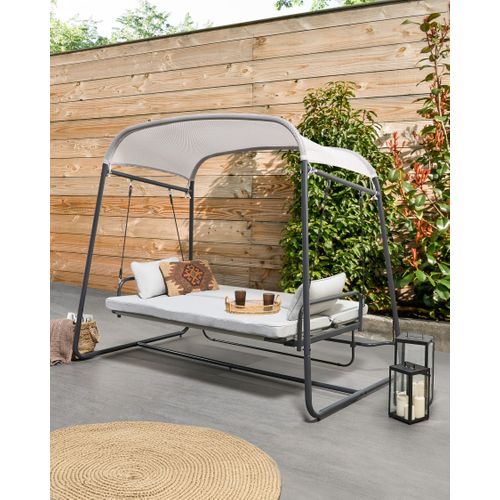 Balancelle De Jardin Marsciano Métal Gris Clair