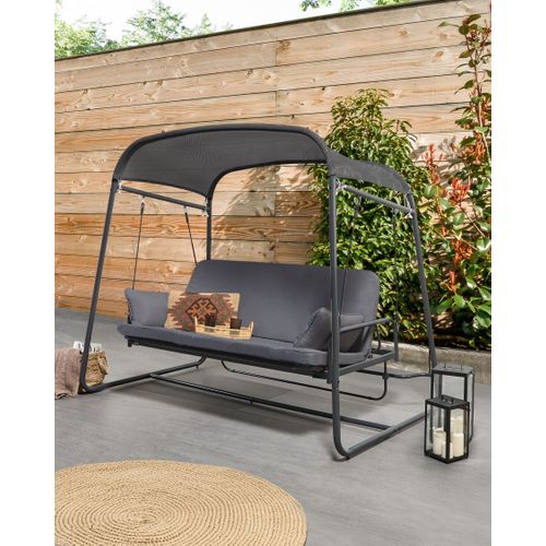 Balancelle De Jardin Marsciano Métal Gris Foncé