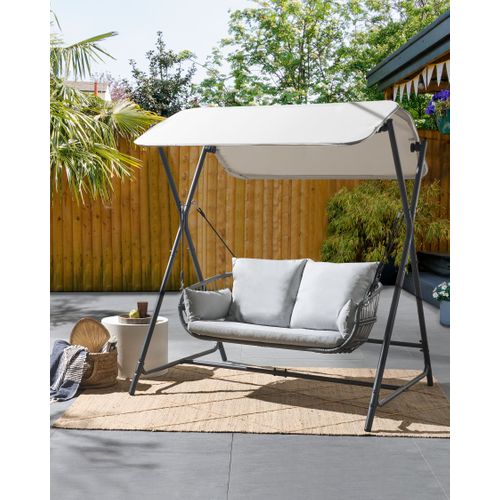 Balancelle De Jardin Fiastra Métal Gris Clair