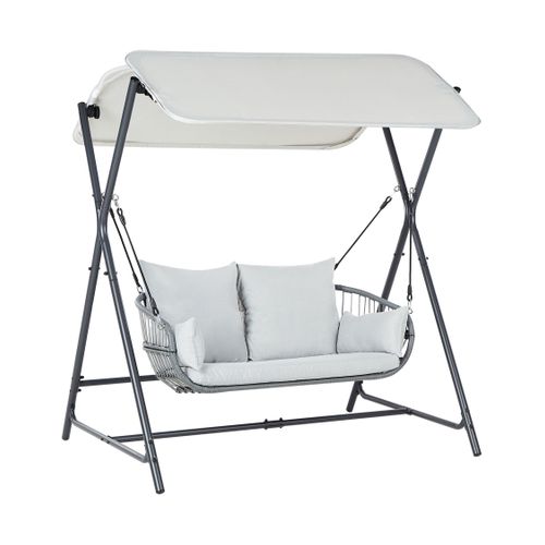 Balancelle De Jardin Fiastra Métal Gris Clair