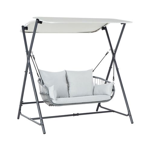 Balancelle De Jardin Fiastra Métal Gris Clair