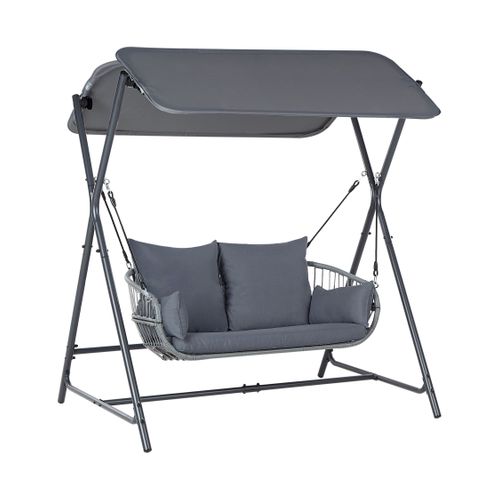 Balancelle De Jardin Fiastra Métal Gris Foncé