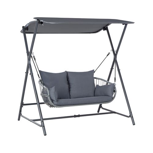 Balancelle De Jardin Fiastra Métal Gris Foncé