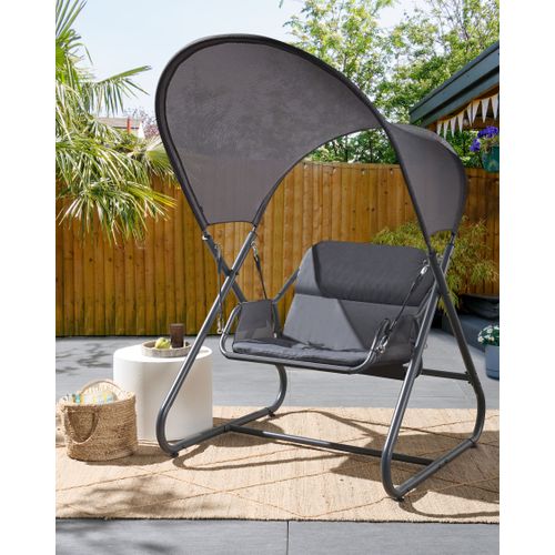 Balancelle De Jardin Solagna Métal Gris Foncé