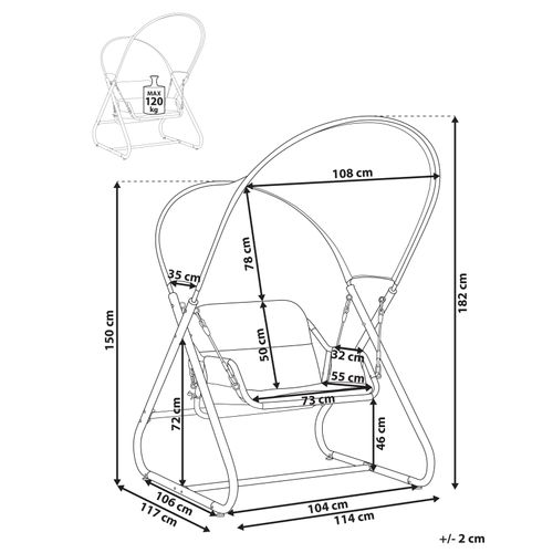 Balancelle De Jardin Solagna Métal Gris Foncé