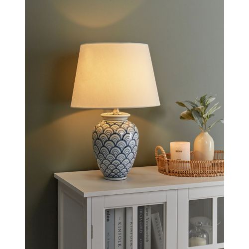 Lampe à Poser Jauca Porcelaine Blanc/bleu