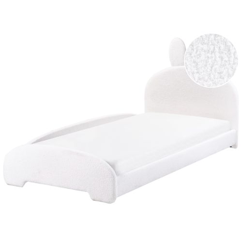 Lit D'enfant Lapin Bouclé Perros 90 X 200 Cm Blanc Cassé