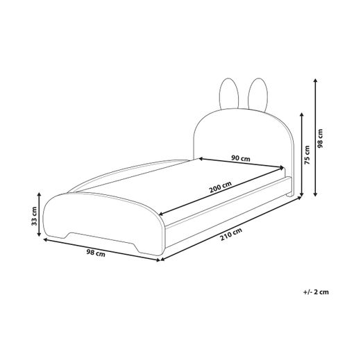 Lit D'enfant Lapin Bouclé Perros 90 X 200 Cm Blanc Cassé