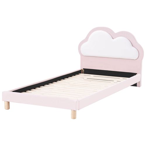 Lit D'enfant Nuage Velours Mazou 90 X 200 Cm Rose