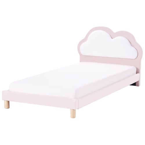 Lit D'enfant Nuage Velours Mazou 90 X 200 Cm Rose