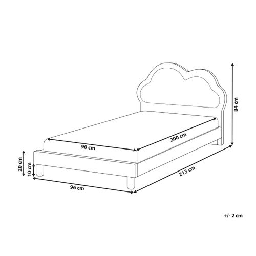 Lit D'enfant Nuage Velours Mazou 90 X 200 Cm Rose