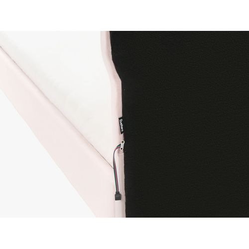 Lit D'enfant Couronne Velours Rubian 90 X 200 Cm Avec Des Lumières LEDs Rose