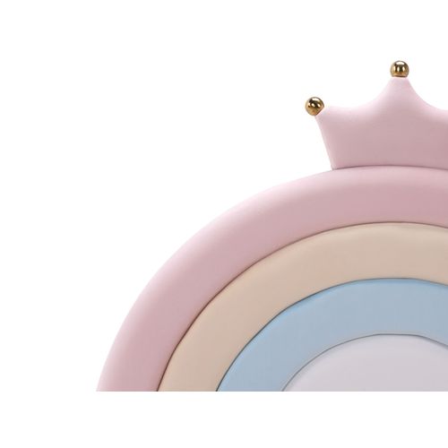 Lit Ottoman Enfant Couronne Velours Grisetot 90 X 200 Cm Avec Rangement Rose